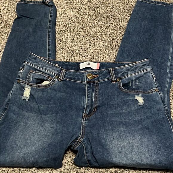 Cabi - Curvy Skinny Distressed Blue Jeans - 10 - Picture 2 of 5